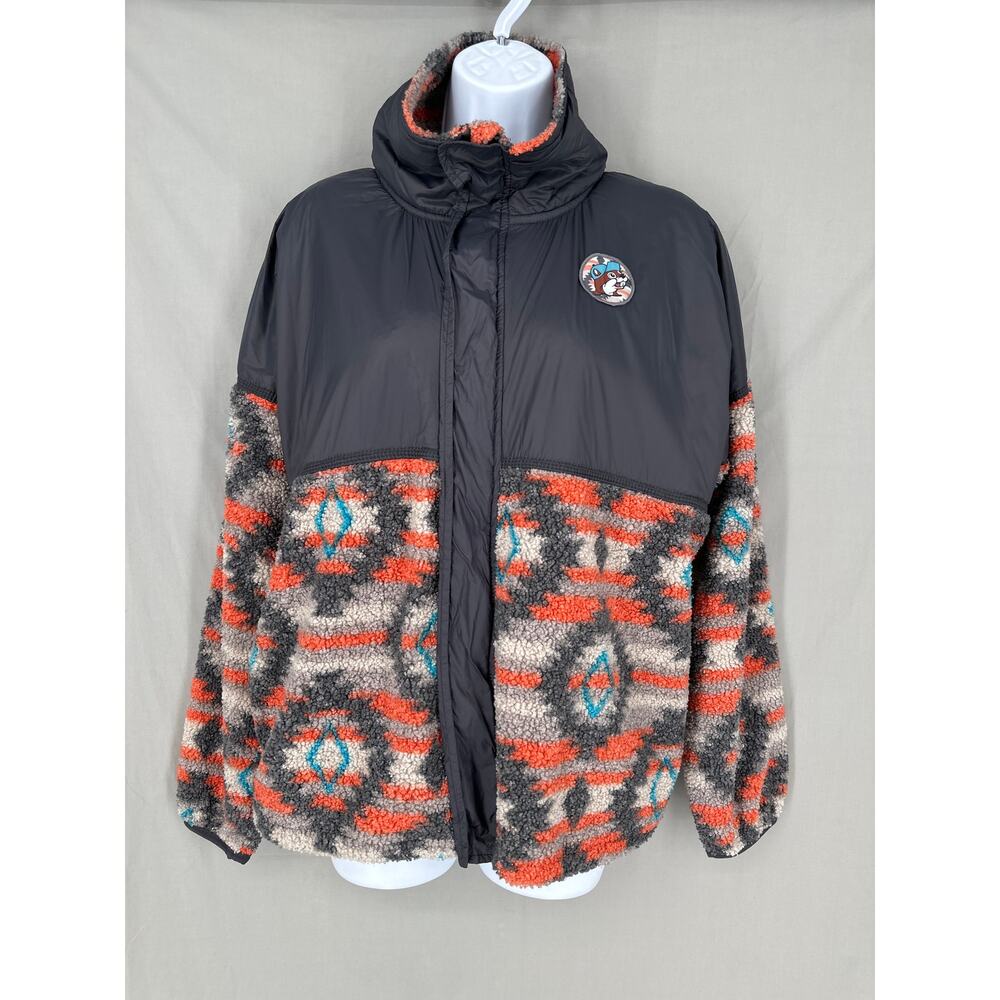 Bucees Jacket Womens Medium Fleece Aztec Western Zip Full Zip Pockets Cozy Soft